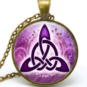 Purple Triquetra Necklace